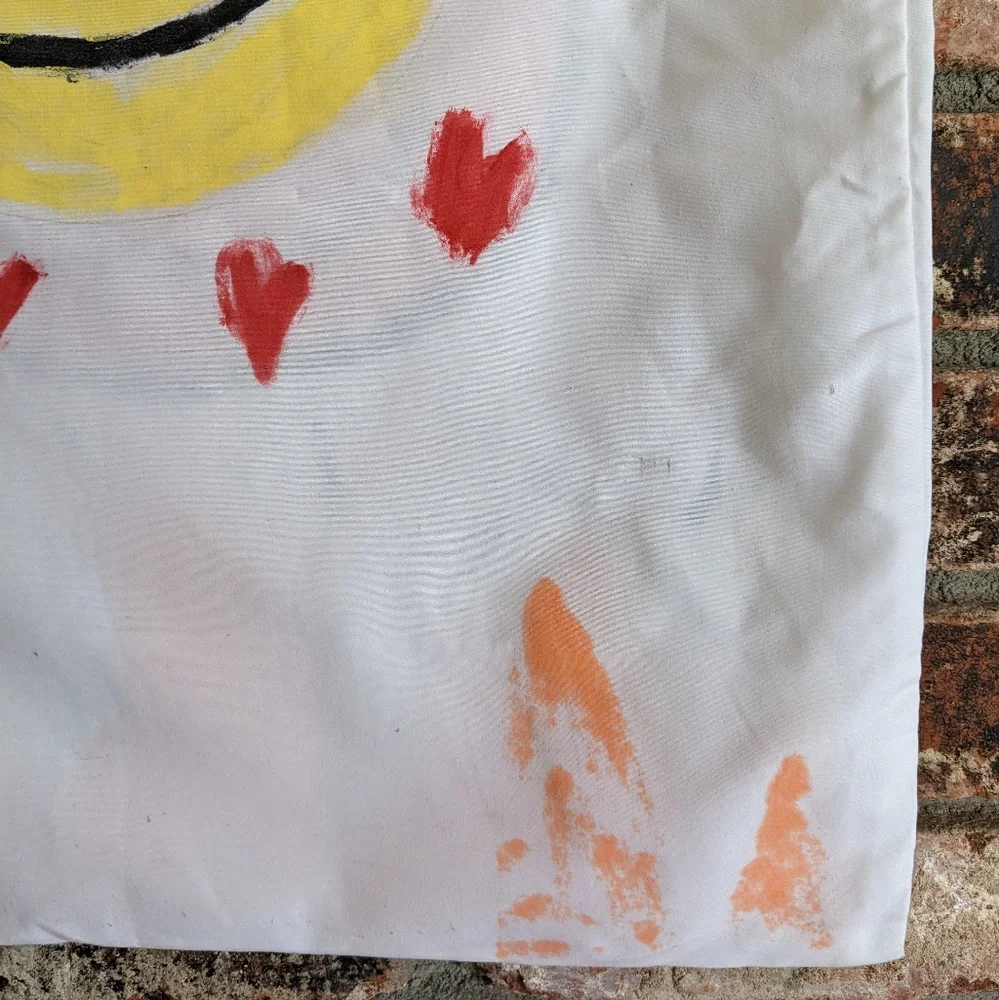 😇👿 Hand Painted Chloe Kids Angel Devil Emoji Pillowcase Trick or Treat Bag